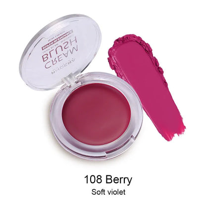 PHOERA Light and Brightening Blush Cream pot in one of eight colours: Freesia, Peach, Strawberry, Sunflower, Dusk, Sunset, Grape, or Berry.