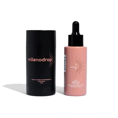 Matte Sun Tanning Black Liquid set with 50ml tanning drops bottle, 75ml flash cream tube, and black essence applicator