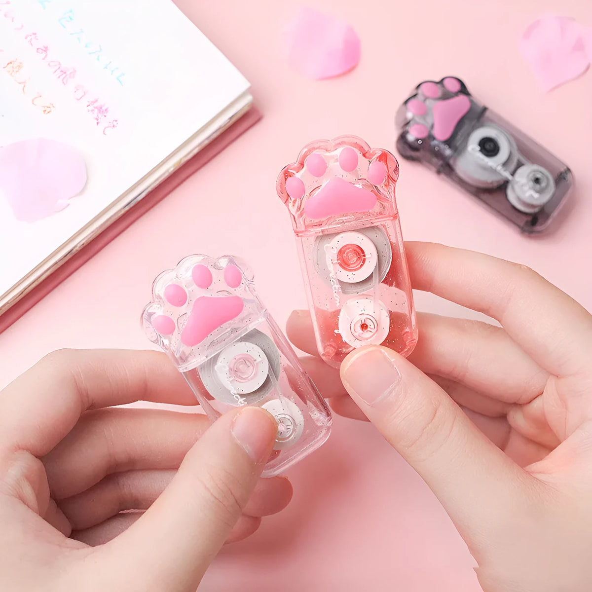 Cat claw correction tape roll with 5mm width, 6m length, in protective plastic shell