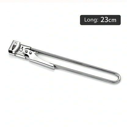 Adjustable stainless steel bottle and jar opener, 19cm long, 120g weight with non-slip handle for secure grip