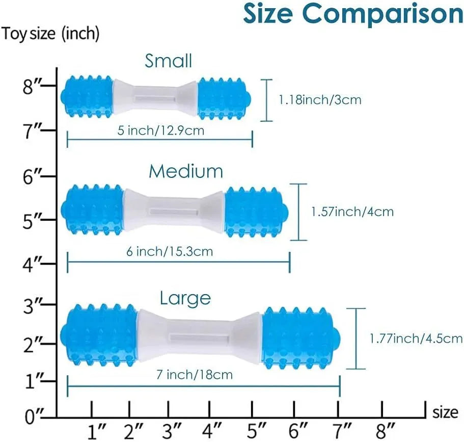 Dual-colour puppy teething chew toy with two hardness levels of PU material for dental health