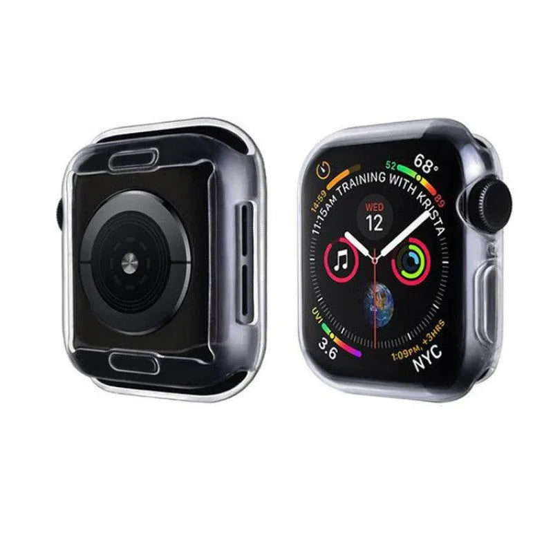 TPU watch case cover in pink for 38mm 40mm 42mm 44mm smartwatch, flexible protective shell
