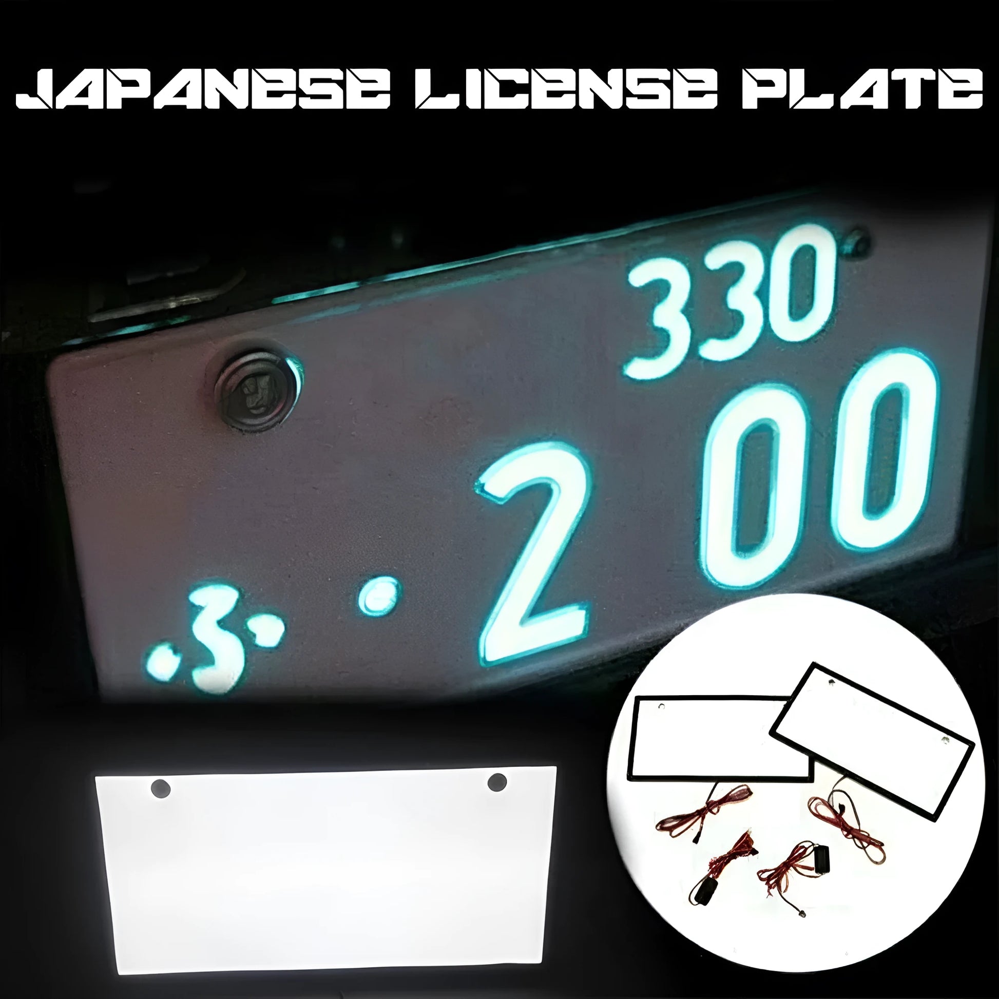 Two plastic LED licence plate lights with 15 beads per bar for truck illumination