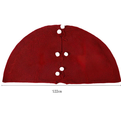 Wine red acrylic Christmas tree skirt, 120cm diameter, circular design for hiding tree bases