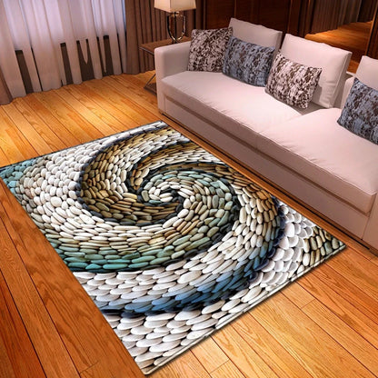 Polyester marble pattern carpet in 121.9x160cm and 50x80cm sizes for floor protection