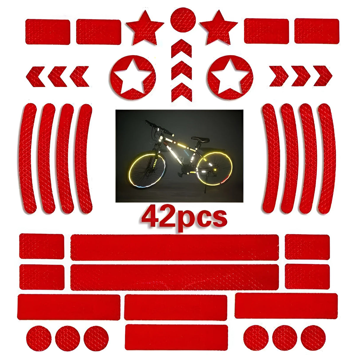 Bicycle reflective safety tape with a grid pattern in red, yellow, blue, and white colour options