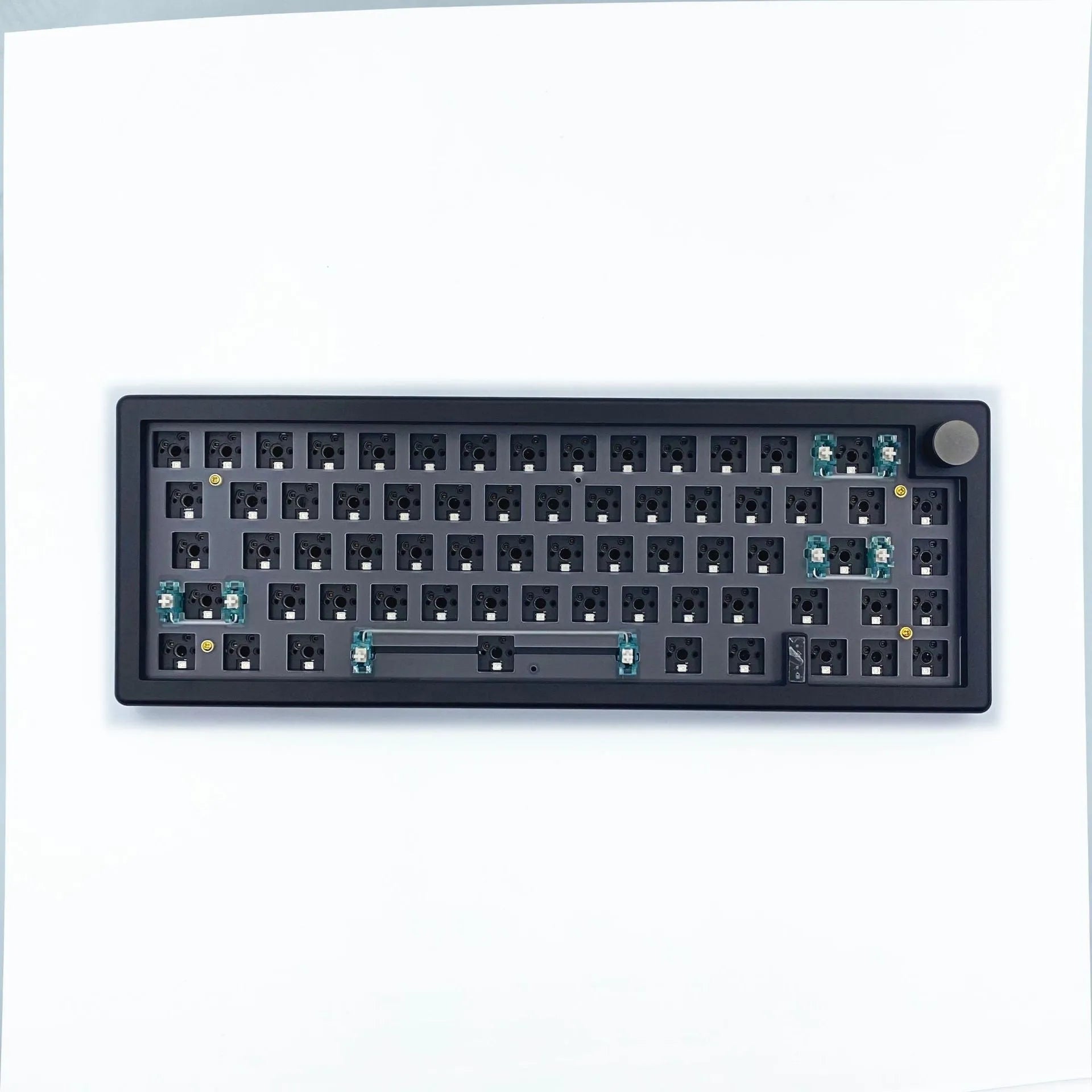 Custom DIY mechanical keyboard kit with RGB backlighting in seven colour options