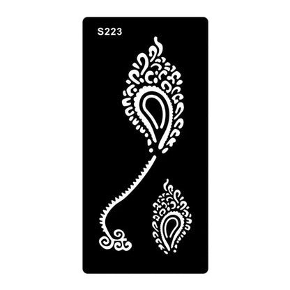 Hollow geometric tattoo template sticker on water transfer paper, Southeast Asian style design.