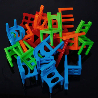Colourful Balance Chairs Stacking Game for educational family fun