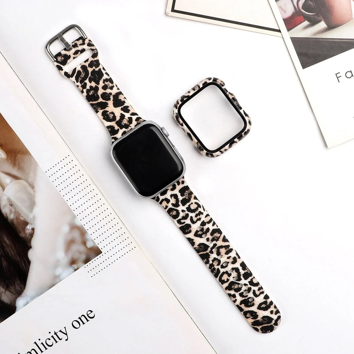 Printed silicone Apple Watch strap replacement band in multiple colours and patterns