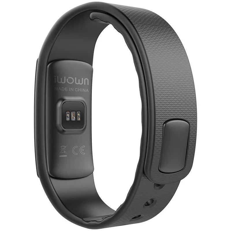 i6 smart sports bracelet with black TPU wristband and 0.96-inch touchscreen display.