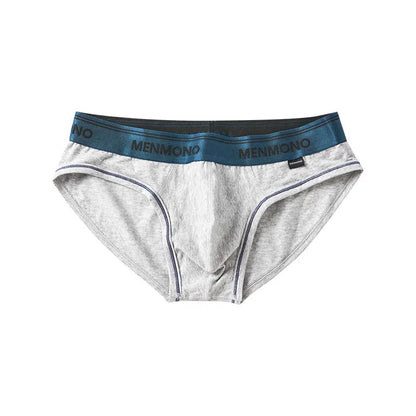 Men's cotton low waist briefs in a two-tone colour on a white background.