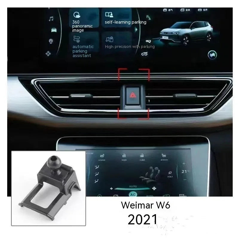 GOODWAY car dashboard mobile phone holder with 360-degree rotating head on a single base mount.