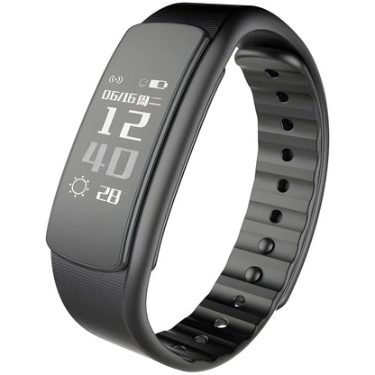 i6 smart sports bracelet with black TPU wristband and 0.96-inch touchscreen display.