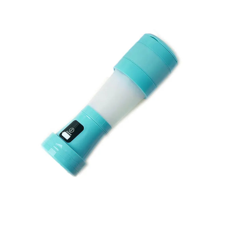 Blue or pink 450ml portable blender with folding design, stainless steel blades, and USB charging port