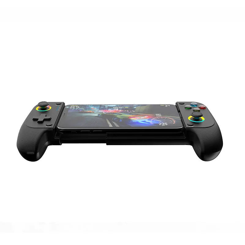 Bluetooth mobile gaming controller with adjustable stretching mechanism for smartphones