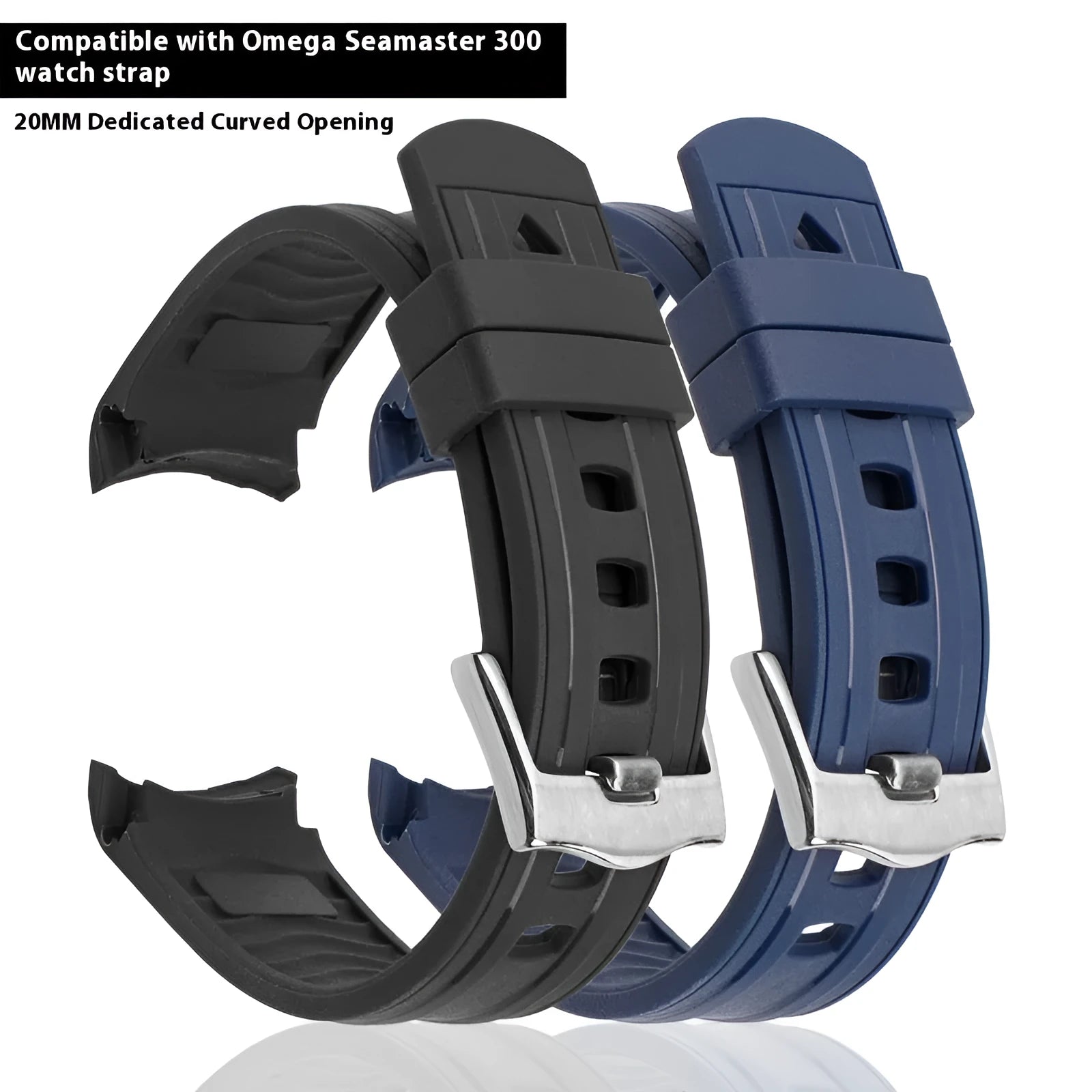 20mm wide genuine leather smartwatch strap in multiple colours with silver buckle.