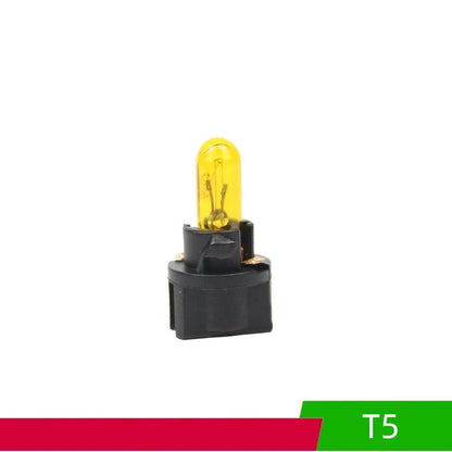 T5 car bubble meter indicator light in quartz glass showing six colour options for dashboard illumination