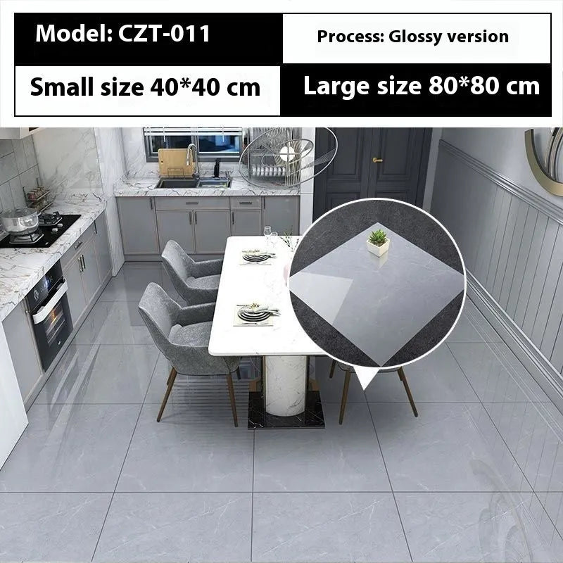 Close-up of geometric pattern marble effect self-adhesive wall sticker measuring 40x40cm