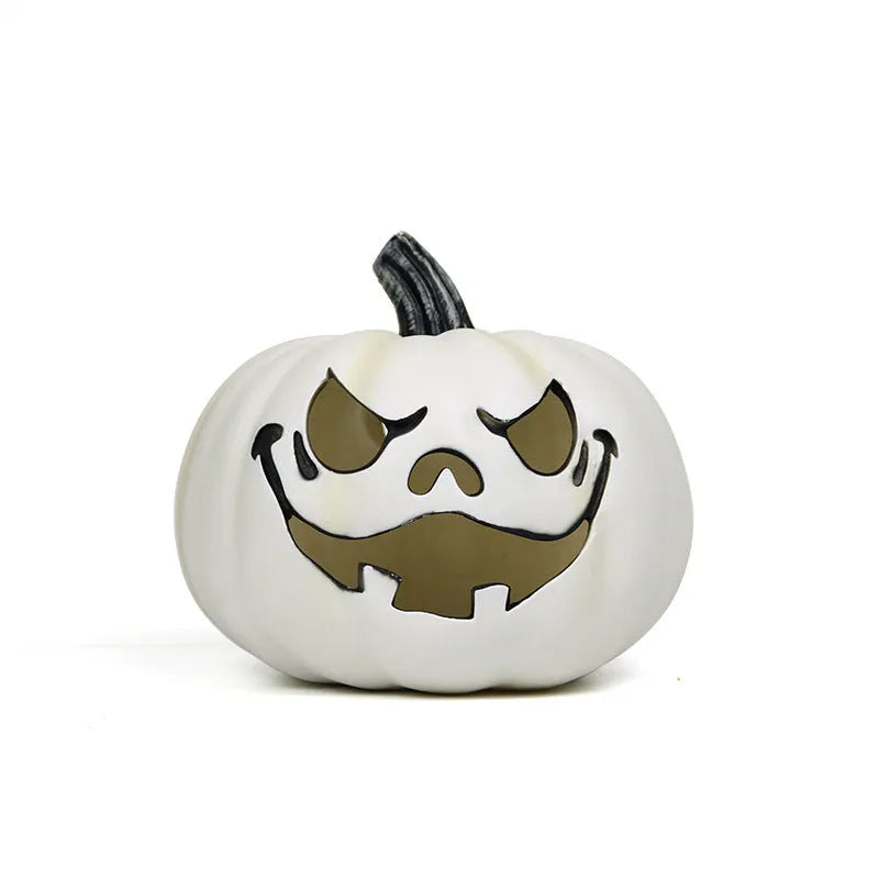 Plastic Halloween pumpkin atmosphere lamp in orange or white melon colour.