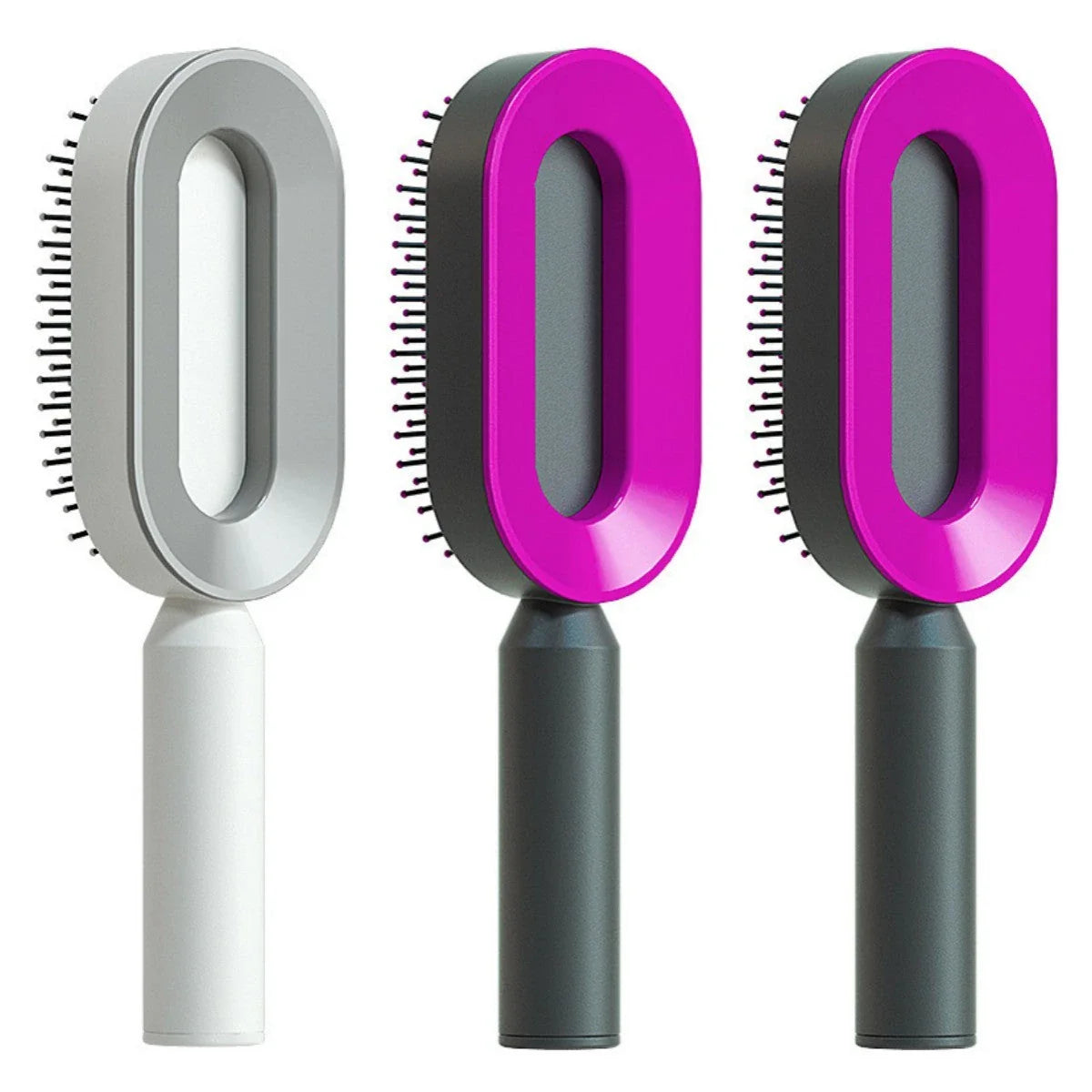 Premium self-cleaning hair brush with airbag massage technology for smooth, healthy hair