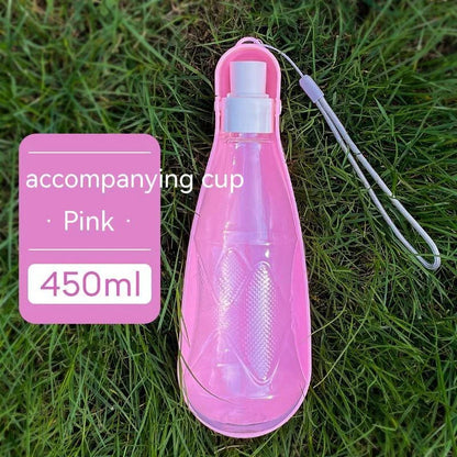Portable folding dog water bottle with large 550ml capacity, available in multiple vibrant colors