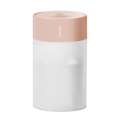 Pearl white columnar ultrasonic humidifier, 140x70mm, USB powered for car and bedroom aromatherapy mist