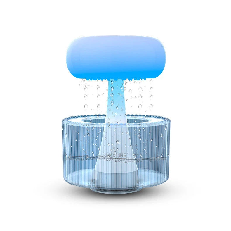 Cozy Raindrop Humidifier with Mesmerizing Lights, Ultrasonic Atomization, Seven-color Ambient Lighting, and Aroma Diffuser for Home Decor