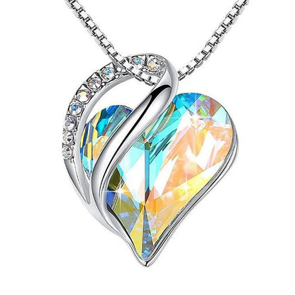 925 silver heart-shaped geometric necklace for women, available in multiple colours