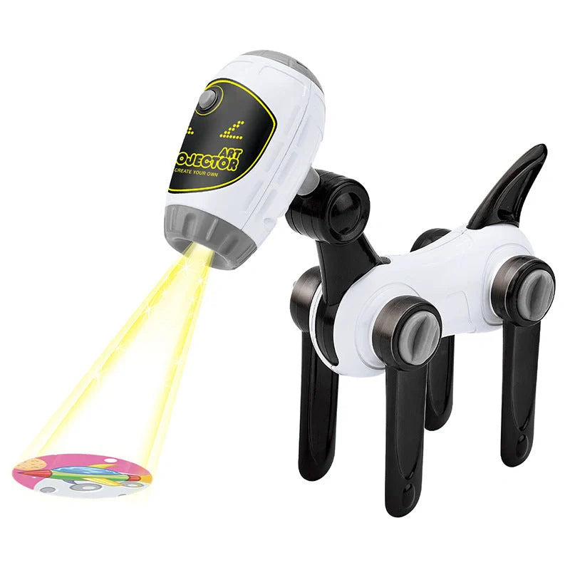 Kids using the Smart Projection Painting Toy to create colourful art