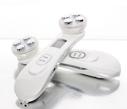 EMS radio frequency beauty instrument for skin rejuvenation in white, pink, and black