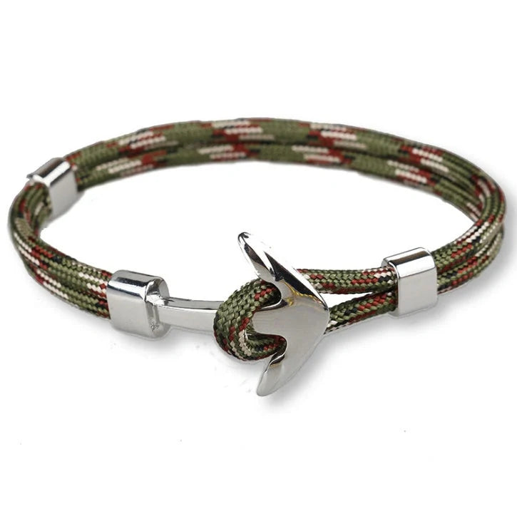 Stylish unisex anchor bracelet with hand strap, perfect for nautical fashion enthusiasts