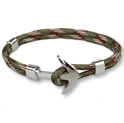 Stylish unisex anchor bracelet with hand strap, perfect for nautical fashion enthusiasts