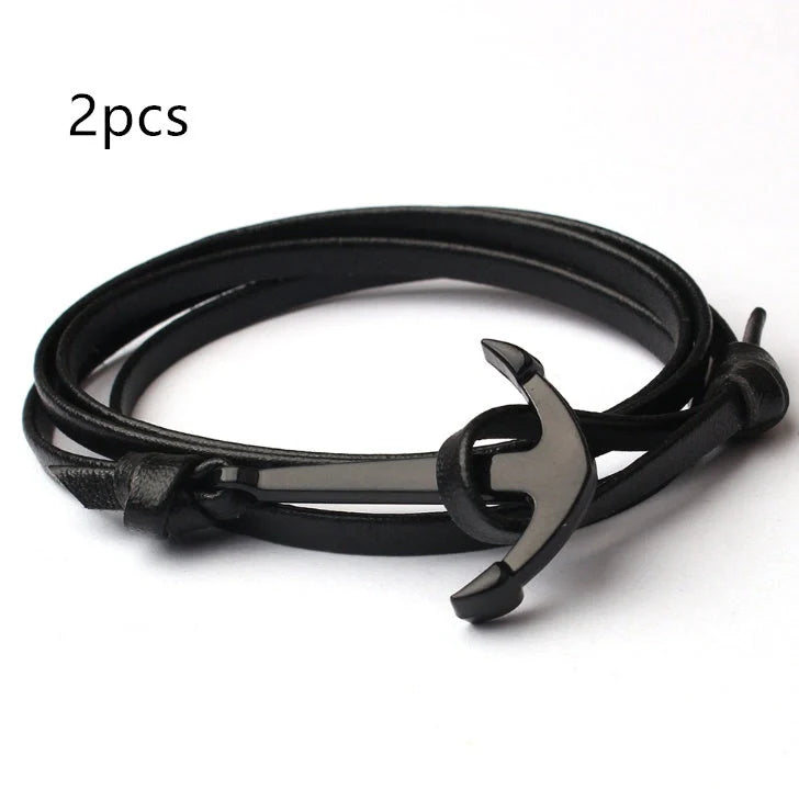 Stylish unisex anchor bracelet with hand strap, perfect for nautical fashion enthusiasts