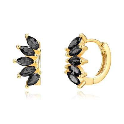 Stylish symmetrical horse eye stone earrings in various colours, perfect for any occasion.