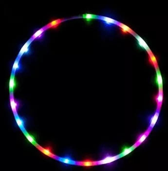 LED Glow Hula Hoop with colourful lights, sizes 60cm to 90cm