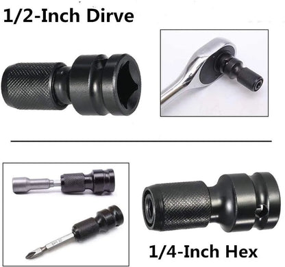 Scaling bit holder with telescopic sleeve and O-ring bolt made from No. 45 steel for socket wrench conversions.