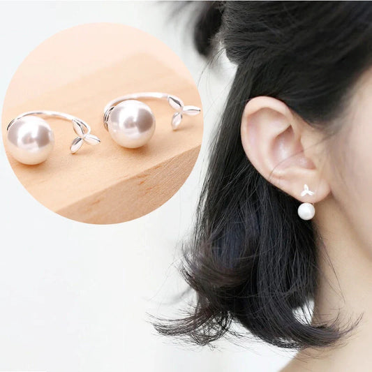 Elegant 925 Sterling Silver Grass-Shaped Earstuds for a sophisticated look
