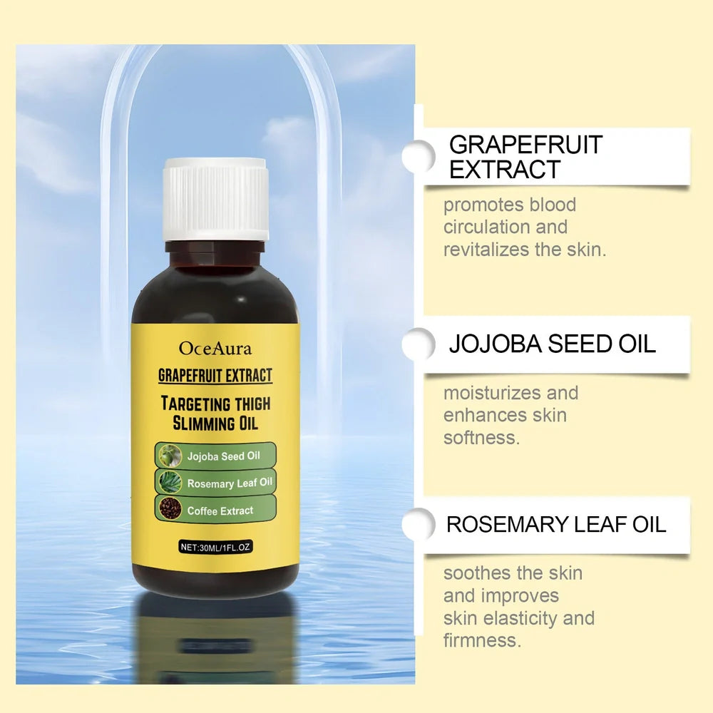 30ml body treatment oil bottle with grapefruit and jojoba formula for skin nourishment