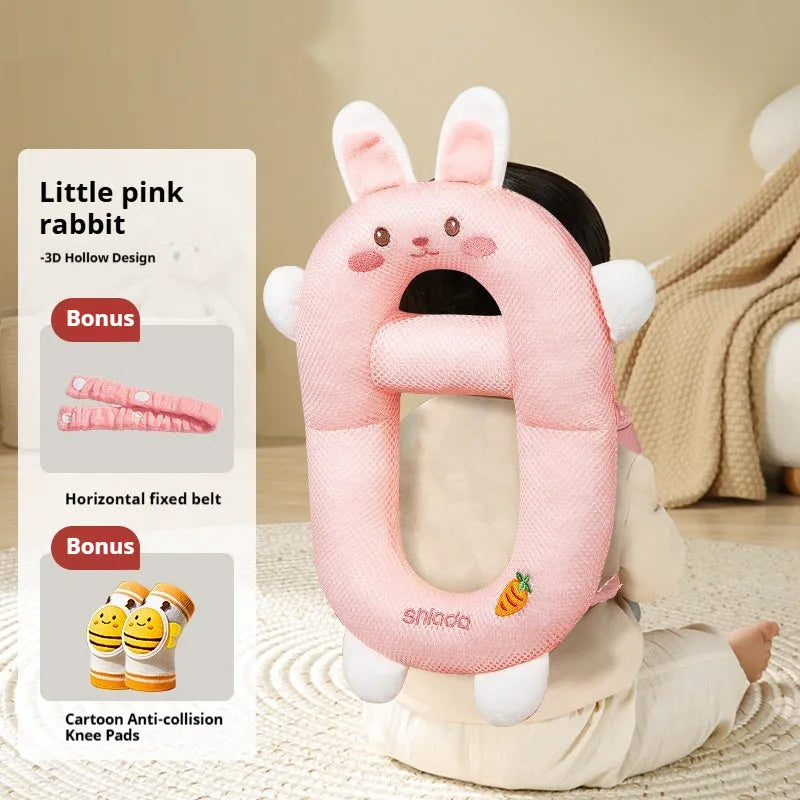 Cartoon anti-collision pillow for baby walking protection with knee pads