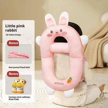 Cartoon anti-collision pillow for baby walking protection with knee pads