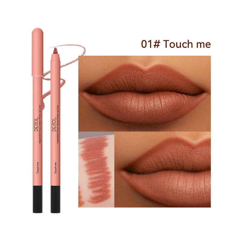 Matte lipstick and lipliner velvet mist, 0.6g, 14.9cm, shown in shades C01 to C08
