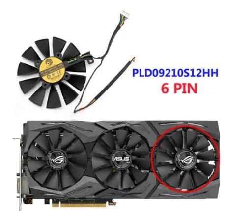ASUS ROG Strix graphics card replacement cooling fan with 87mm dimensions and 4-pin connector
