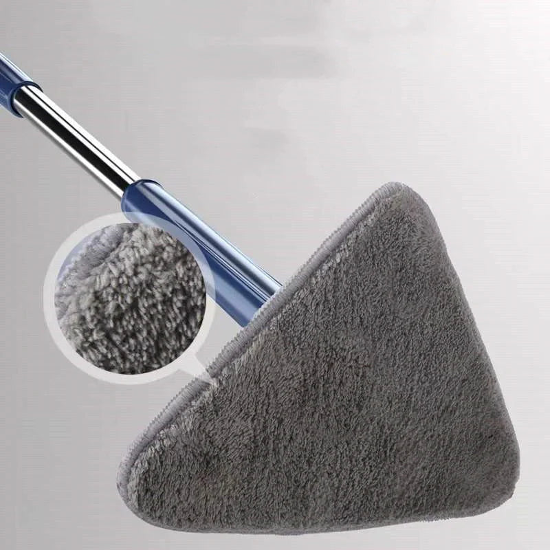 Extendable Triangle Mop with 360° rotatable head for deep cleaning floors, walls, and ceilings