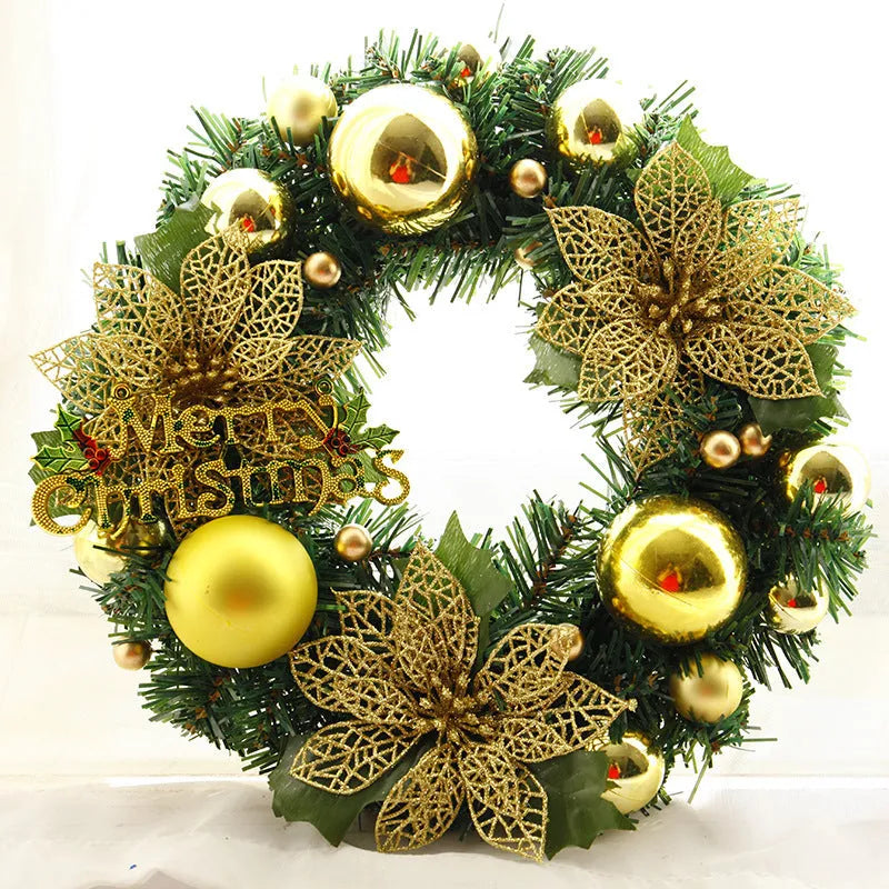 30cm multicolour plastic Christmas wreath decoration for doors and walls