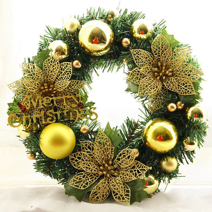 30cm multicolour plastic Christmas wreath decoration for doors and walls