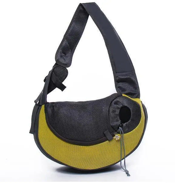 Mesh pet carrier sling bag for small dogs and cats in various colours with single shoulder strap