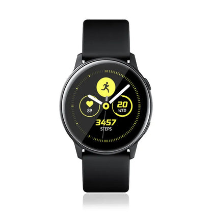 Galaxy Watch Active tempered glass screen protector film showing transparent high-definition finish