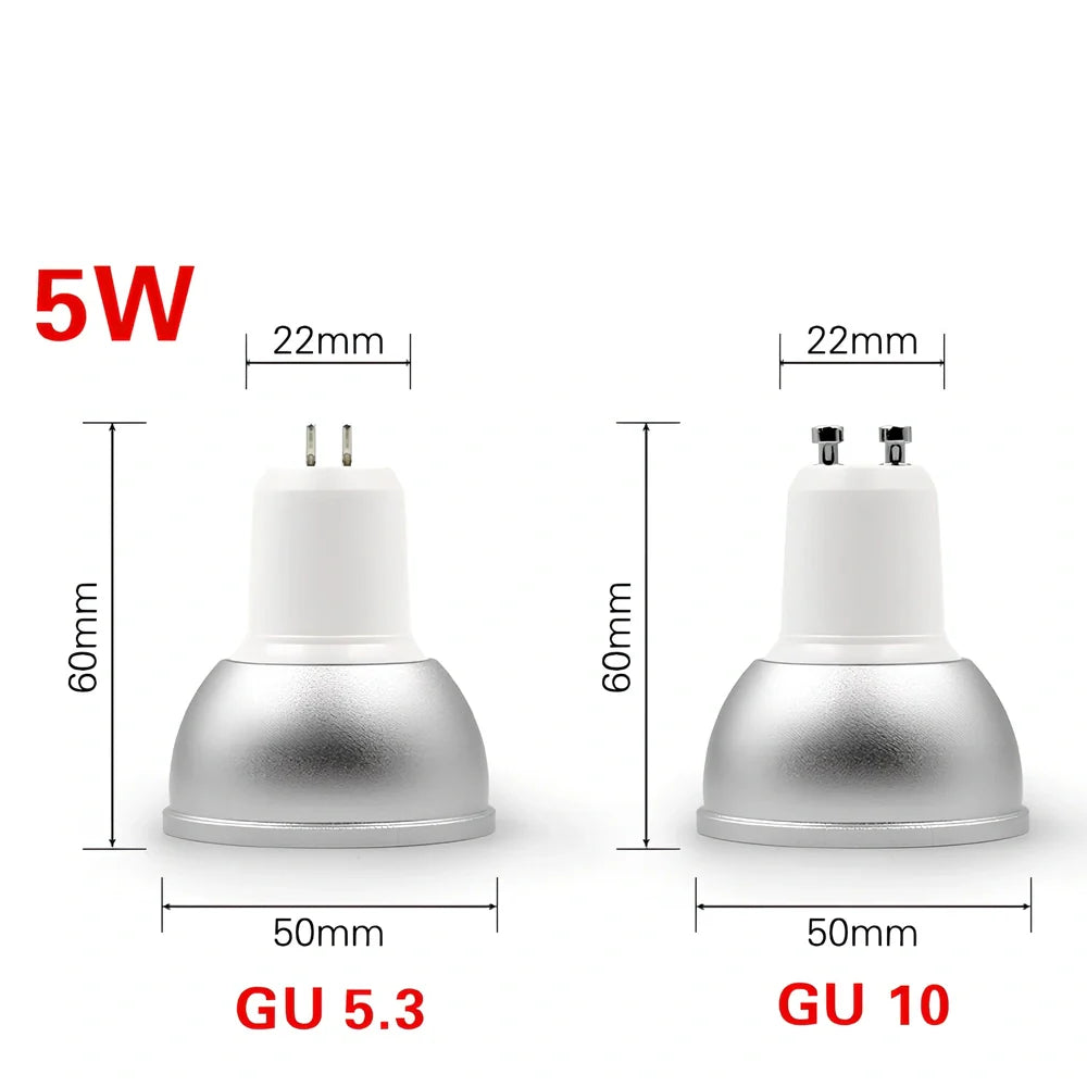 Compact 50mm diameter WIFI RGBWC LED bulb in aluminium with IP65 rating for 400 lumen output