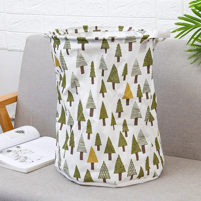European style cotton linen laundry basket with various designs for home organisation